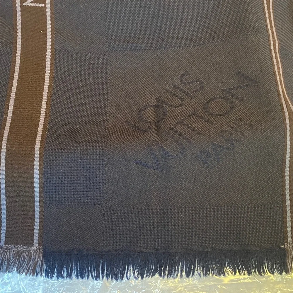 Louis Vuitton Dark Brown and Black Scarf
